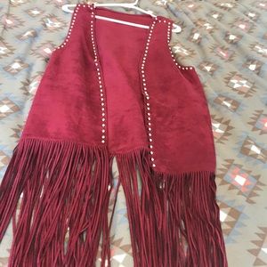 Suede Fringe Vest